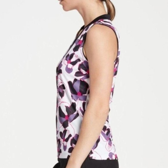 Slazenger Nightfall Plum Floral Golf Top NWT XS - Picture 5 of 6